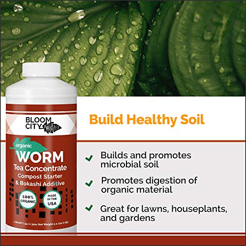 Liquid Concentrate Worm Tea - Liquid Worm Castings Organic Fertilizer - Organic Compost Tea for Plants & Bokashi, 1/2 Pint (8 oz)