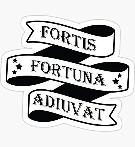 Fortis Fortuna Adiuvat (Fortune Favors The Brave) - Sticker Graphic - Auto, Wall, Laptop, Cell, Truck Sticker for Windows, Cars, Trucks