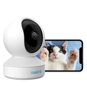 REOLINK Wireless Security Camera, E1 3MP HD Plug-in Indoor WiFi Camera for Home Security, Pan Tilt Baby Monitor/Pet Camera, Night Vision, Works with Alexa/Google Assistant (Renewed)