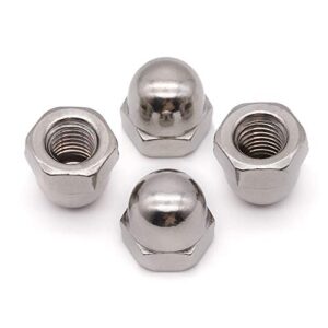 #8-32 (50 PCS) Acorn Hex Cap Nuts Locknuts, 304 Stainless Steel, Bright Finish