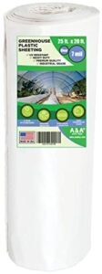 a&a 7 mil greenhouse plastic film 5 year clear polyethylene cover uv resistant - heavy duty - premium quality (25 ft. x 20 ft.)
