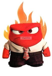 4 inch anger inside out movie removable peel self stick adhesive vinyl decorative wall decal sticker art kids room home decor boy children nursery baby 4x5 inch tall