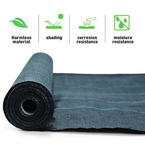 CHENBAIYI Garden Weed Barrier Landscape Fabric Durable Ground Cover, Garden Landscaping Fabric Roll Easy Setup and Superior, Eco-Friendly & Convenient Design 3ft x 100ft, 3oz