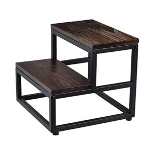 step stools for bedside for adults with 400lb load capacity -assembly required(ebony)