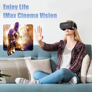 VR Headsets Compatible with iPhone & Android Phones - VR Set Incl. Remote Control for 4.7”-6.53” Cell Phone, 3D Virtual Reality Goggles Glasses Gift for Kids and Adults for 3D Gaming and Videos