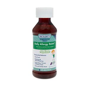 Dr. Talbot's Daily Allergy Relief Liquid Medicine, Naturally Inspired, for Children, Includes Syringe, Natural Grape Juice Flavor, 4 Fl Oz