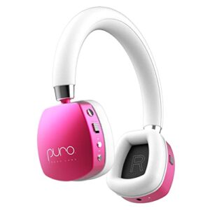 puro sound labs puroquiets volume limited on-ear active noise cancelling bluetooth headphones – lightweight headphones for kids with built-in microphone – safer sound studio-grade quality (hot pink)