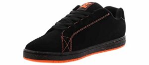 dc men's gaveler low shoe skate, black/orange, 12