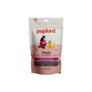 pupford freeze dried dog training treats, 475+ puppy & dog treats, low calorie, vet approved, all natural, healthy training treats for small to large dogs (rabbit)