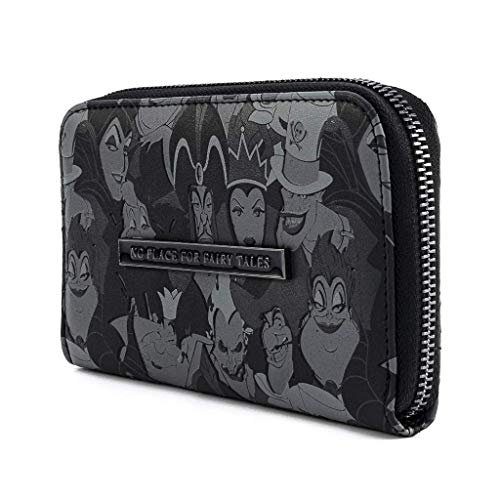 Loungefly Disney Villains Debossed All Over Print Zip Around Wallet Compact