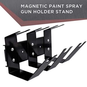 TCP Global Magnetic Paint Spray Gun Holder Stand, Holds 3 Gravity Feed, Siphon or Pressure Feed HVLP Guns - Attach to Spray Booth Wall, Paint Mix Room, Workstation Cabinet, Body Shop or Garage Wall