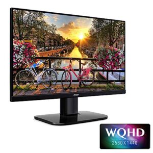 Acer KA272U biipx 27” WQHD 2560 x 1440 IPS Zero-Frame Monitor with 75Hz Refresh Rate and AMD Radeon FreeSync Technology (Display Port & 2 x HDMI 1.4 Ports) Black
