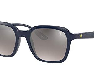 Ray-Ban Rb4343m Scuderia Ferrari Collection Square Sunglasses, Blue/Grey Mirrored Grey Gradient Polarized, 52 mm