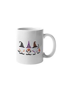 halloween gnomes coffee mug cute seasonal jack o'lantern funny motivation inspiration 11-ounce white ceramic cup cmp00098