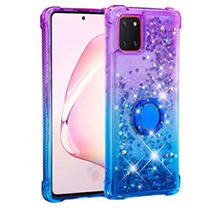 szyz samsung galaxy a81 phone case,samsung galaxy note 10 lite case,samsung galaxy m60s case, glitter quicksand gradient kickstand shell for samsung galaxy a81/note 10 lite/m60s,ls purple blue