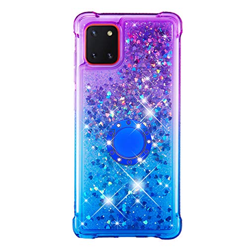 SZYZ Samsung Galaxy A81 Phone Case,Samsung Galaxy Note 10 Lite Case,Samsung Galaxy M60S Case, Glitter Quicksand Gradient Kickstand Shell for Samsung Galaxy A81/Note 10 Lite/M60s,LS Purple Blue