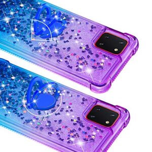 SZYZ Samsung Galaxy A81 Phone Case,Samsung Galaxy Note 10 Lite Case,Samsung Galaxy M60S Case, Glitter Quicksand Gradient Kickstand Shell for Samsung Galaxy A81/Note 10 Lite/M60s,LS Purple Blue