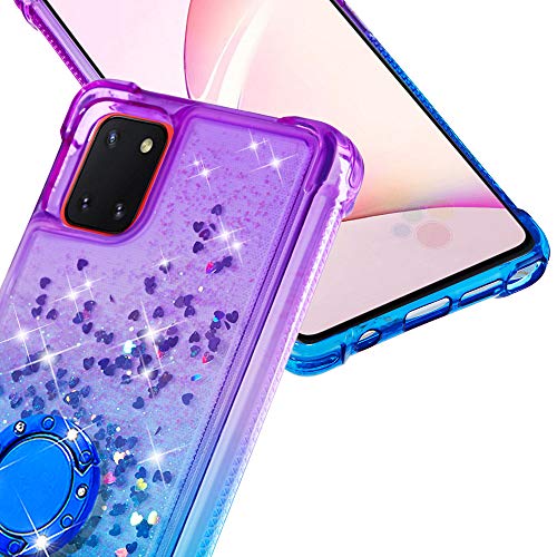 SZYZ Samsung Galaxy A81 Phone Case,Samsung Galaxy Note 10 Lite Case,Samsung Galaxy M60S Case, Glitter Quicksand Gradient Kickstand Shell for Samsung Galaxy A81/Note 10 Lite/M60s,LS Purple Blue