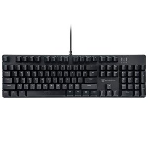 merdia mechanical keyboard gaming keyboard with red switch wired white backlit keyboard full size 104 keys us layout (black)