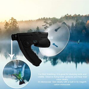 GEZICHTA Parabolic Sound Collecting Dish Bionic Ear Mobile Device, 8X Monocular Sound Amplifier for Long Distance Listening Birds and Wildlife