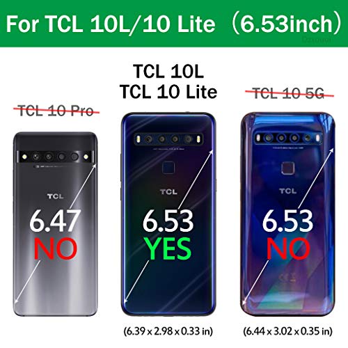 Dzxouui for TCL 10L Case,TCL 10 Lite Case,Heavy Duty 2 in 1 Protective Shockproof Bumper Hybrid Back Clear TPU Cover Phone Cases for TCL 10L / TCL 10 Lite(XK-Blue)