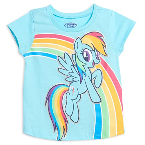 My Little Pony Toddler Girls 3 Pack Graphic Short Sleeve T-Shirt Grey Blue Purple 5T