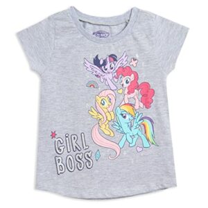 My Little Pony Toddler Girls 3 Pack Graphic Short Sleeve T-Shirt Grey Blue Purple 5T