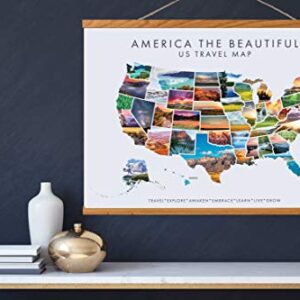 America The Beautiful USA Scratch Off Map + Magnetic Frame Kit- Interactive Travel Scratch Off Poster Reveals Beautiful Nature Photography - Beautiful Travel Map is a Great Gift for Travelers