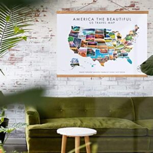 America The Beautiful USA Scratch Off Map + Magnetic Frame Kit- Interactive Travel Scratch Off Poster Reveals Beautiful Nature Photography - Beautiful Travel Map is a Great Gift for Travelers