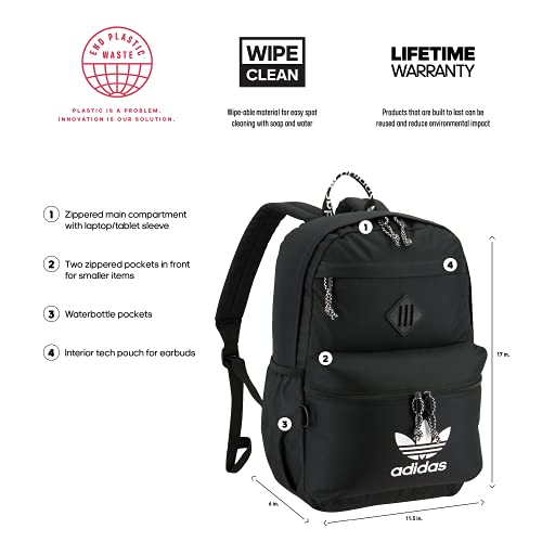 adidas Originals Trefoil 2.0 Backpack, Black, One Size