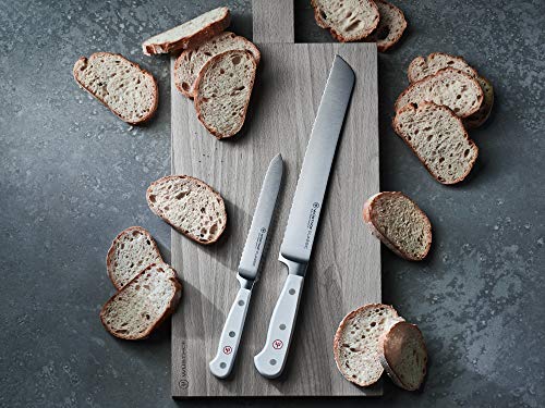 Wusthof Classic White 9 Inch Bread Knife (1040201123), Double Serrated Edge, Precision Forged High-Carbon Stainless Steel Blade