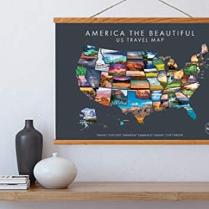 America The Beautiful USA Scratch Off Map + Magnetic Frame Kit- Interactive Travel Scratch Off Poster Reveals Beautiful Nature Photography - Beautiful Travel Map is a Great Gift for Travelers