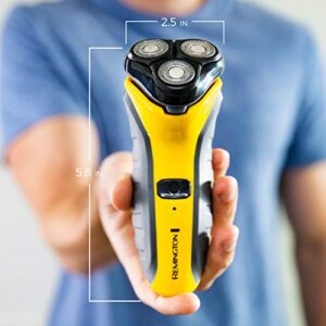 Remington Virtually Indestructible Rotary Shaver 5100, Electric Razor for Men, 100% Waterproof Design, Yellow