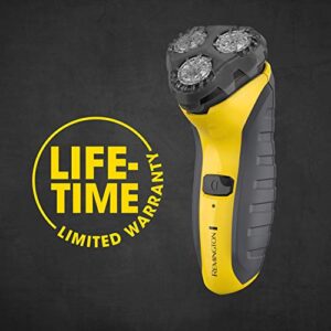 Remington Virtually Indestructible Rotary Shaver 5100, Electric Razor for Men, 100% Waterproof Design, Yellow