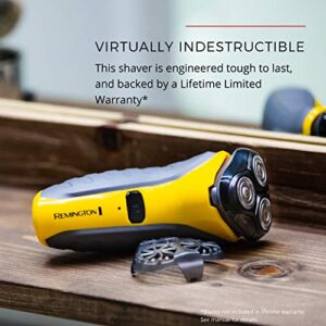 Remington Virtually Indestructible Rotary Shaver 5100, Electric Razor for Men, 100% Waterproof Design, Yellow