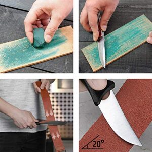 Knife Sharpening Stone Set,4 Side Grit 400/1000 3000/8000 Water Stone,Whetstone Kit with Non-slip Bamboo Base,Flattening Stone,Angle Guide,Leather Strop,Polishing Compound and Honing Guide.