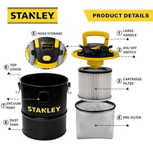 Stanley Ash Vacuum 4Gallon 4HP SL-18184, 4 Gallon, Black & Yellow