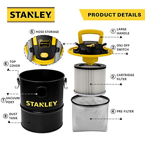 Stanley Ash Vacuum 4Gallon 4HP SL-18184, 4 Gallon, Black & Yellow