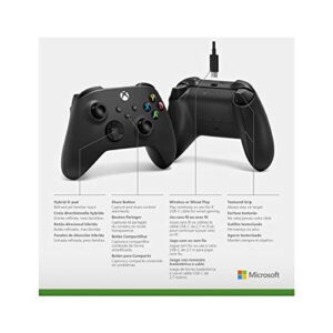 Xbox Core Wireless Controller + USB-C Cable – Carbon Black