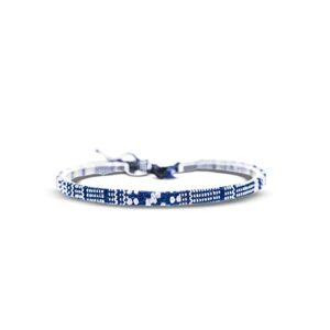 boho surfer bracelet women & men - braided summer beach bracelet - handmade festival accessories - thin friendship bracelets - 100% waterproof & adjustable - ethnic hippie style jewelry (blue-white)