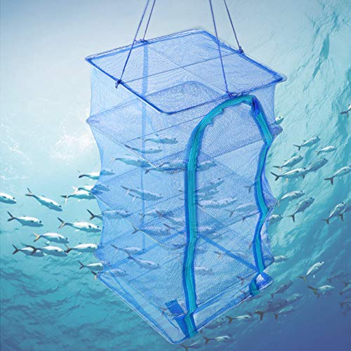 Mesh Drying Net, PE Collapsible Mesh Hanging Drying Net Anti-Fly Cage Dry Food Storage Carrying Bag for Environmentally and Scientifically Protect Dry Dried Fish and Dried Vegetables (35cm)