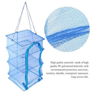 Mesh Drying Net, PE Collapsible Mesh Hanging Drying Net Anti-Fly Cage Dry Food Storage Carrying Bag for Environmentally and Scientifically Protect Dry Dried Fish and Dried Vegetables (35cm)