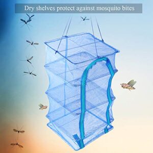 Mesh Drying Net, PE Collapsible Mesh Hanging Drying Net Anti-Fly Cage Dry Food Storage Carrying Bag for Environmentally and Scientifically Protect Dry Dried Fish and Dried Vegetables (35cm)