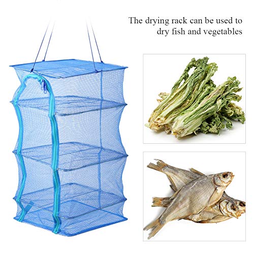 Mesh Drying Net, PE Collapsible Mesh Hanging Drying Net Anti-Fly Cage Dry Food Storage Carrying Bag for Environmentally and Scientifically Protect Dry Dried Fish and Dried Vegetables (35cm)