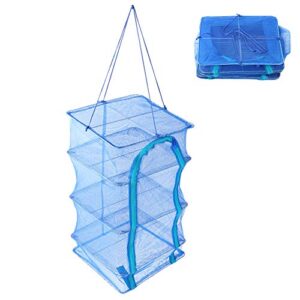 Mesh Drying Net, PE Collapsible Mesh Hanging Drying Net Anti-Fly Cage Dry Food Storage Carrying Bag for Environmentally and Scientifically Protect Dry Dried Fish and Dried Vegetables (35cm)