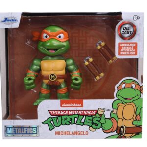 Jada Toys Teenage Mutant Ninja Turtles 4 Michelangelo Die-cast Figure, Toys for Kids and Adults, Orange, 31848