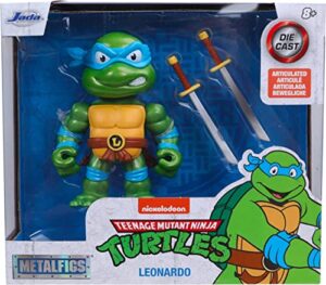 jada toys teenage mutant ninja turtles 4 leonardo die-cast figure, toys for kids and adults, blue