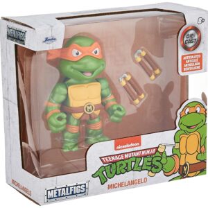 Jada Toys Teenage Mutant Ninja Turtles 4 Michelangelo Die-cast Figure, Toys for Kids and Adults, Orange, 31848