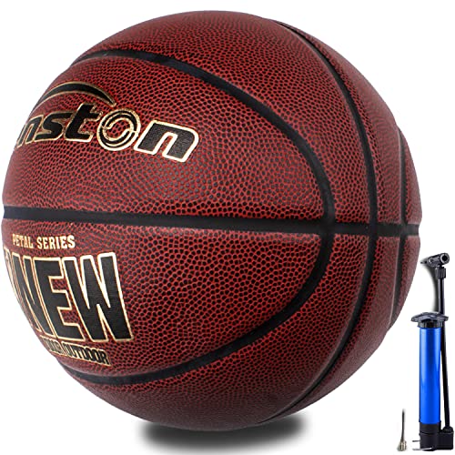 Senston Basketball 29.5" Leather Basketball Outdoor Indoor Mens Basketball Ball Official Size 7 Outdoor/Indoor Game Basket Ball