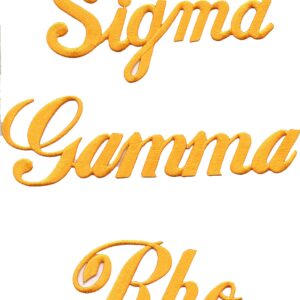 Sigma Gamma Rho Script Iron-On Patch Set [Gold - 2.5"T]